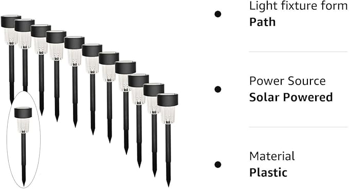 MAGGIFT 12 Pcs Solar Lights, Landscape Lights for Outdoor, Pathway, Lawn, Patio, Yard, Walkway, Deck, Driveway and Garden