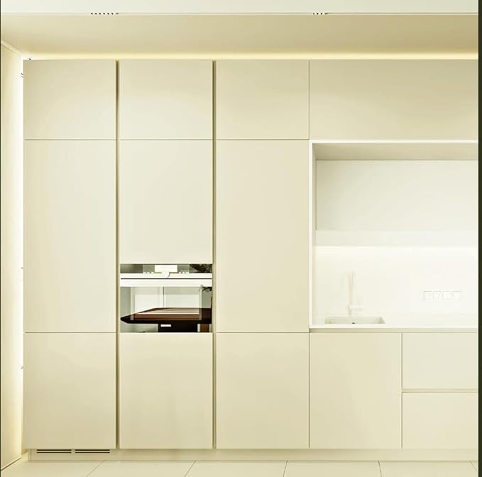 Dimoon 236''x17.7'' Beige Peel and Stick Wallpaper Contact Paper Modern Self Adhesive Wall Paper Removable Renter Friendly Textured Solid Color Shelf Cabinet Vinyl Roll (236''x17.7'',Beige)