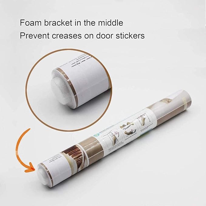 3D Door Stickers Murals - Stairs - Door Wallpaper - Self-Adhesive - Removable - PVC - Waterproof - Matt Finish - Modern Style - White - 37.4" x 78.7"