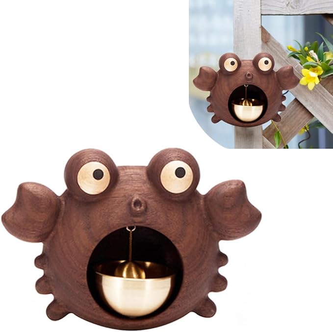Shopkeepers Bell for Door Opening, Wood Doorbell Magnetic Wind Chime for Refrigerator Room Garden, Cute Decorative Doorbell for Home/Store/Restaurant Door, Creative Gift (Walnut)