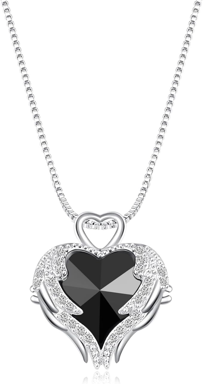 Mikasol Preserved Rose & Heart-Shaped Necklace with Jewelry Box - Preserved Rose, Ideal Romantic Gift for Women, Anniversary, Valentines, Black, 4.9"x4.5"x4.1"