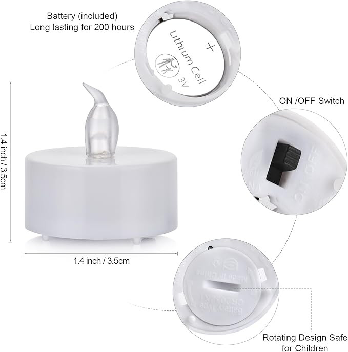 LED Tea Lights Candles- 100Pack Flameless Candles Realistic and Bright Flickering Long Lasting 200Hours for Holiday Celebration,Party, Home Decoration WarmYellow,Battery Operated