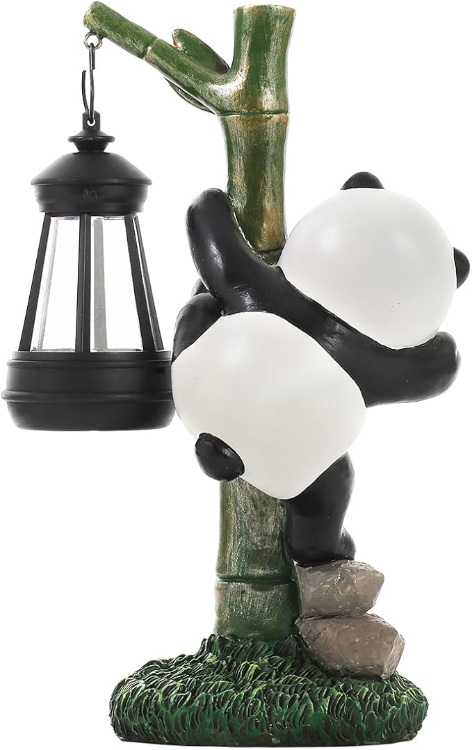 Solar Garden Decor Panda Gifts, Garden Yard Art Decor Panda Gifts for Women - Birthday Gifts for Panda Enthusiasts Grandma Mom Women 