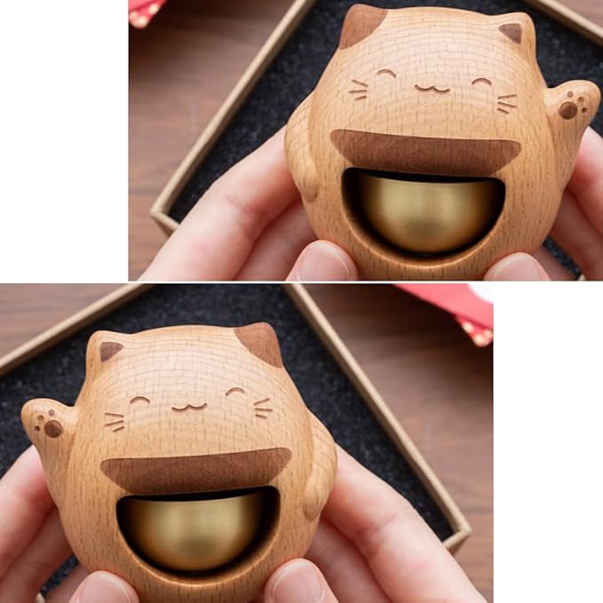 Shopkeepers Bell for Door Opening, Wood Doorbell Magnetic Wind Chime for Refrigerator Room Garden, Cute Decorative Doorbell for Home/Store/Restaurant Door, Creative Gift