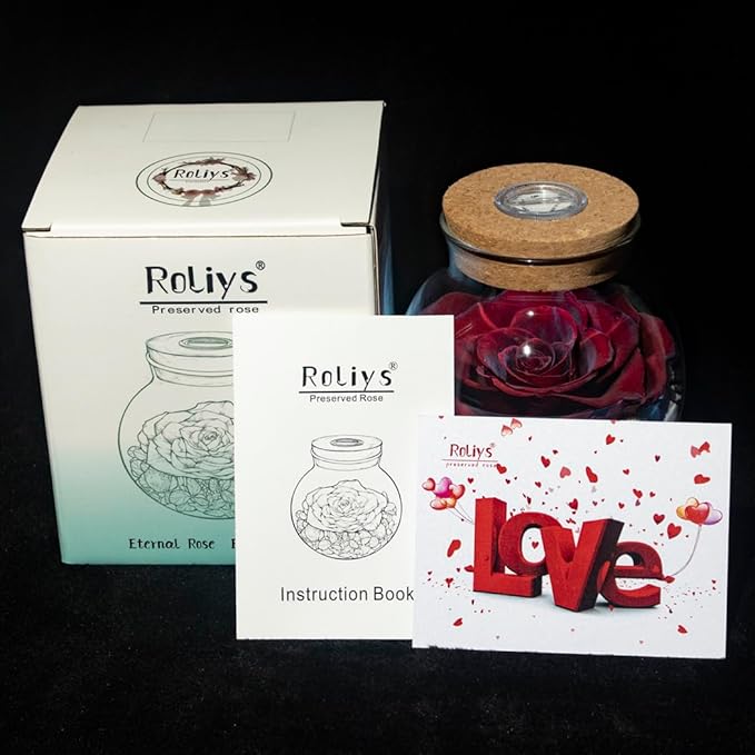 Preserved Real Roses with Colorful Mood Light Wishing Bottle,Eternal Rose,Never Withered Flowers,for Bedroom Party Table Decor, Anniversary,Valentine's,Mother's Day,a Gifts for Women (Burgundy)