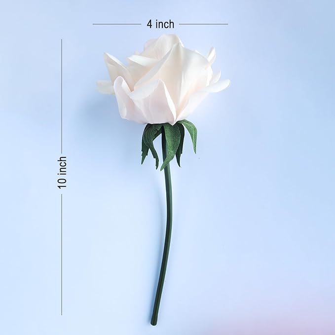 Artificial flower real touch roses feel and look realistic fake roses with short stems, suitable for gift, for wife girlfriend mom friends, Indoor home table,cake, hotel, car decoration (orange pink)