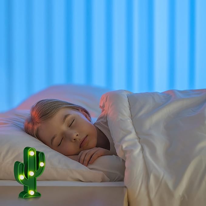 Kathfly 12 Pieces Western Party Decor Cactus Light Centerpieces Mexican Fiesta Party Decorations Night LED Tabletop Lamp Cactus Cute Mini Light for Bedroom Garden Home Cinco De Mayo Gift