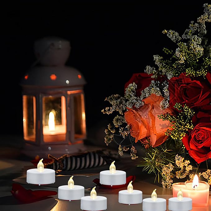 Tea Light Candles with Remote Control,24pack Flickering Flameless LED Candle,Long Lasting 400+Hours,Battery Operated with Timer for Home Decoration Seasonal &Festival Celebration WarmYellow