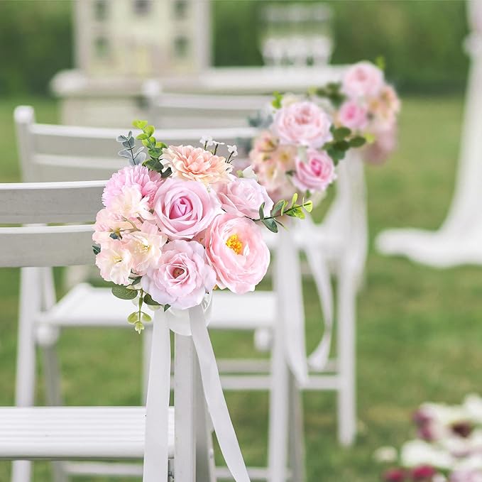 AGIRL Rose Artificial Flowers Combo Fake Flowers Rose Silk Flowers with Stems for DIY Wedding Bouquets Centerpieces Arrangements Table Decor Bridal Baby Shower Party Home Fall Decor(Nude Pink)