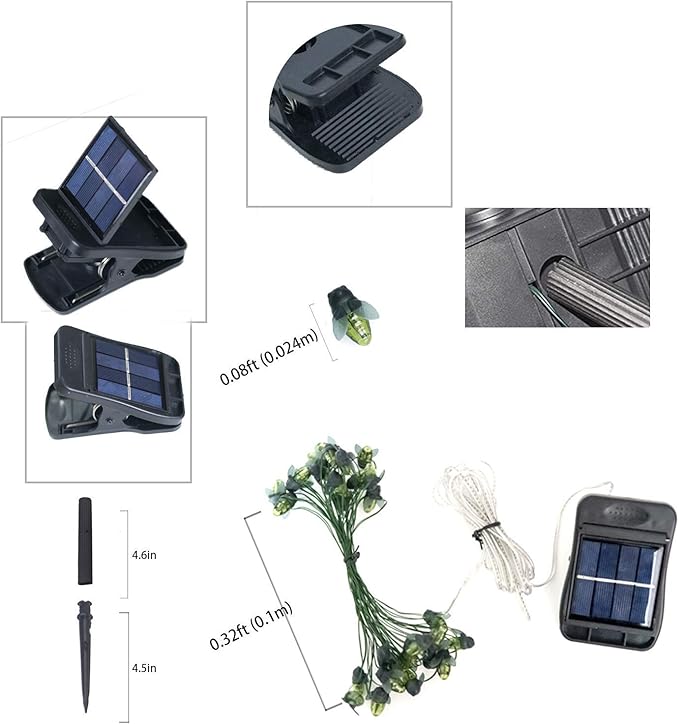 ANGMLN 2 Pack Solar Firefly Lights, 30 LED Solar Fireflies Lightning Bugs Fairy String Lights Outdoor Solar Powered String Lights Waterproof for Garden Patio Home Wedding Party Spring Christmas Decor