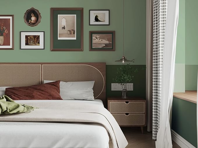 Dimoon 787''x17.7'' Green Peel and Stick Wallpaper Contact Paper Modern Self Adhesive Wall Paper Removable Renter Friendly Textured Solid Color Shelf Cabinet Vinyl Roll (787''x17.7'',Light Green)