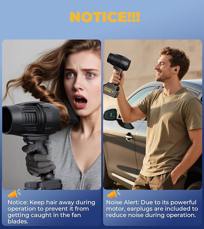 Electric Leaf Blower Cordless with Battery and Charger,300000RPM Air Turbo Jet Blower, Portable Lightweight Handheld Small Blowers for Lawn Care, Patio Cleaning, Blowing Leaves,Dust and Snow,Car Dryer