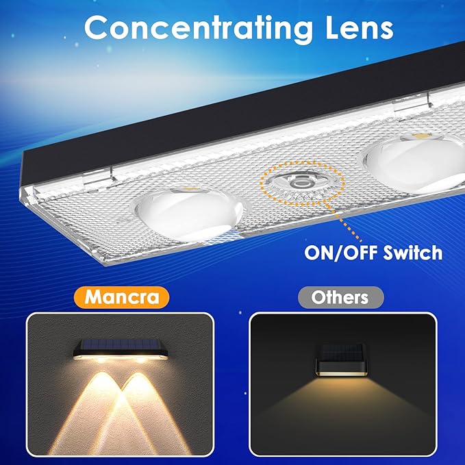 9 Pack Solar Fence Lights Outdoor, LED Dusk to Dawn Waterproof Deck Lights for Outside Step Wall Porch Patio Garden Decor (3000K/4500K/6000K)