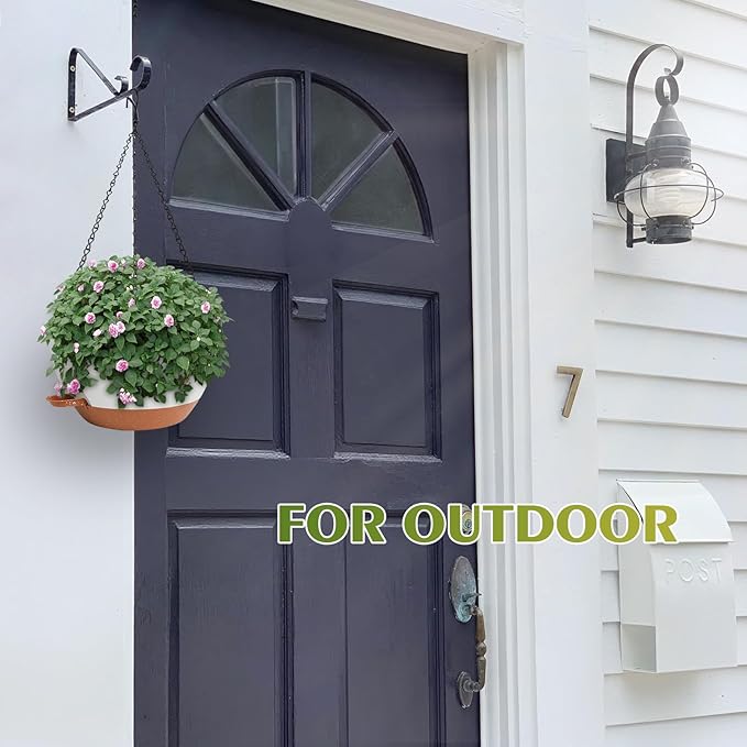 GARDIFE Hanging Planters for Indoor Outdoor Plants, 2 Pack Self Watering Hanging Pot with Drainage Holes & Removable Tray (White, 10 inch)