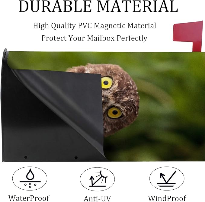 Mailbox Covers Magnetic,Funny Owl Letter Post Box Wraps Cover for Outdoor Garden Yard Decorations Standard Size 18" X 21"