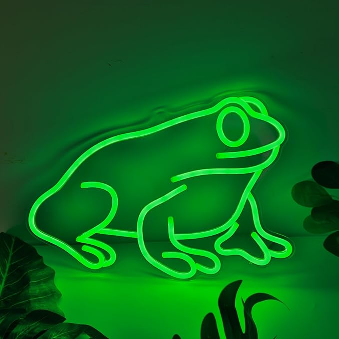 Lampeez Frog Neon Sign, Frog Lamp Wall Decor, Dimmable LED Neon Art Signs USB Powered, for Man Cave, Home, Patio, Garden, Bars, Stores, Clubs, Ideal Gift for Friends, Family and Kids