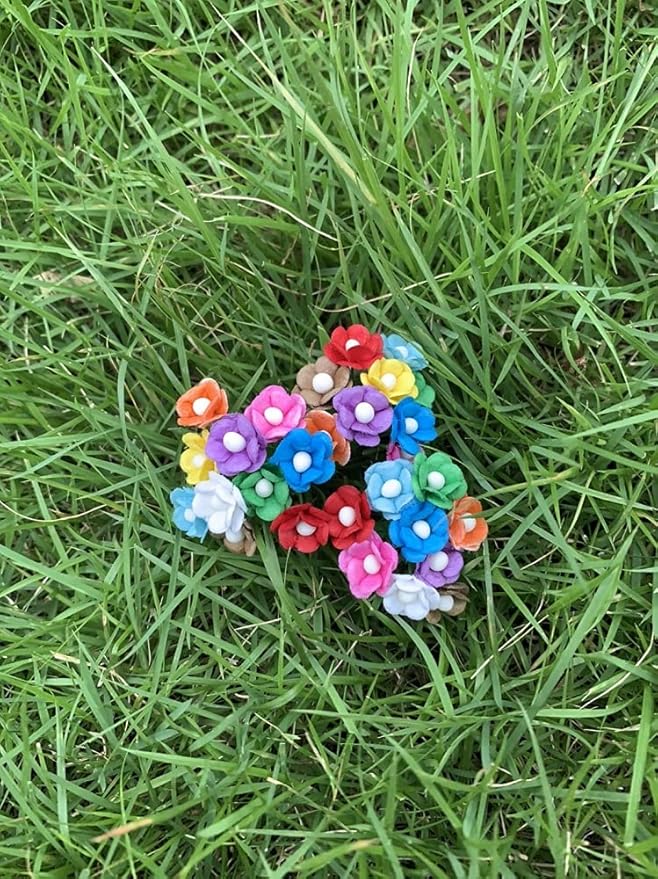 100 pcs Mini Flowers Mulberry Paper Flowers 13-15 mm Scrapbook Craft Card DIY Craft Using for Crafts, Bouquets, Scrapbooks, Decorations, Greeting Cards Artificial Flowers (Mixed 10 Colors)