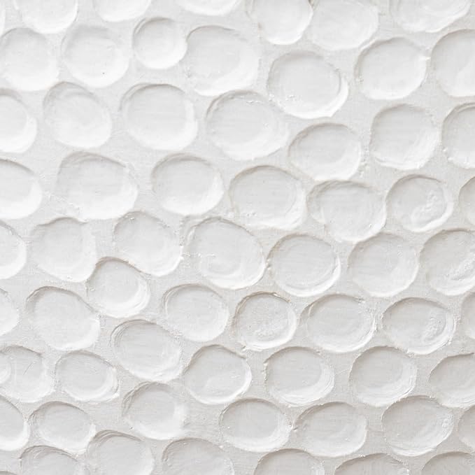 LA JOLIE MUSE Hanging Planters for Outdoor Plants, Large Hanging Planter with Drain Holes, Outdoor Hanging Flower Pots, White Stone, Honeycomb (13.2 Inch, Set of 2)