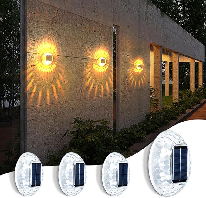 Solar Lights Decor Outdoor, Led Atmosphere Lights IPX4 Waterproof Lamp for Outdoor Wall, Stairs, Step, Fence, Yard, Patio, and Pathway (4 Pack)