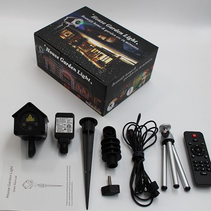 LedMall Mini House RGB Firefly with 32 Patterns Garden Laser Lights Projector