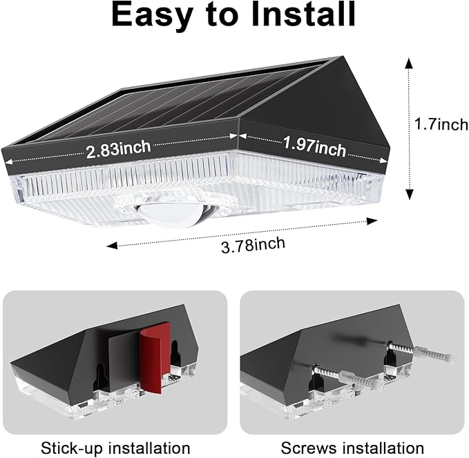 Ellasay Solar Powered Lights for Fence: 10 Lighting Modes with RGB - Waterproof IP65 - Bright Lens LED for Outdoor Wall Garden Deck Patio Porch Yard Pool 16 Pack