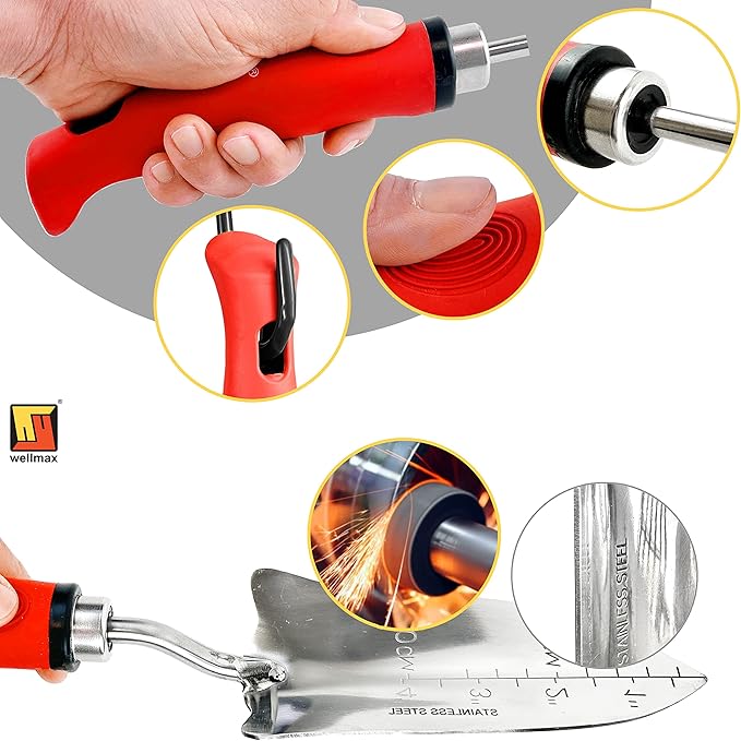 Wellmax 12-Piece Heavy-Duty Garden Tools Set with Bonus Accessories – Heavy Duty Garden Tools with Non-Slip Rubber Grip, Perfect for Digging, Weeding, Pruning & Planting