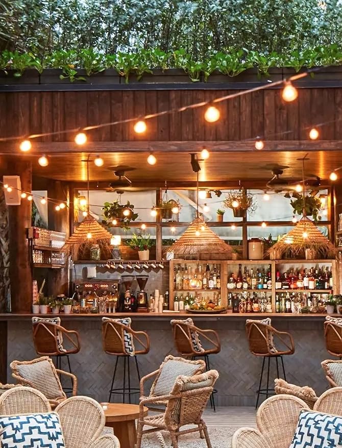 Brightown LED Outdoor String Light, 100 Feet Patio Lights with 52 Edison Shatterproof Bulbs(2 Spare), UL Listed Waterproof Outside Lights for Backyard Balcony Party Xmas Decor, E12 Base, Connectable