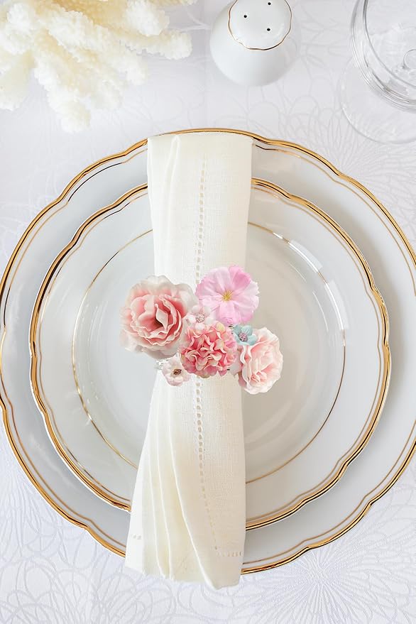 Faux Flower Heads Small Silk Artificial Flower DIY Fake Mini Flowers Rose Daisy Flowers Craft Supplies for Wedding Party Wreath Graduation Season Party Home Decor (125, Blue Pink)