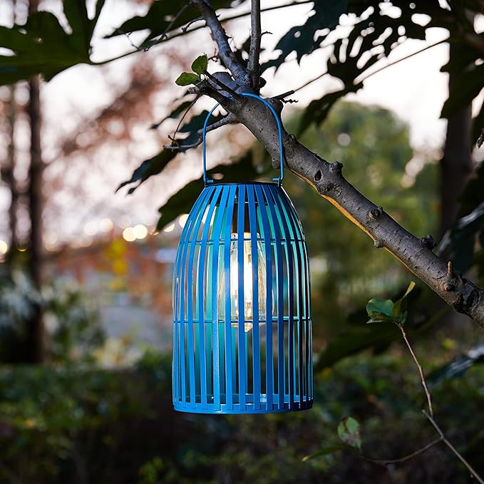 Solar Lantern Outdoor Waterproof Hanging Metal Birdcage Shaped Lantern Decorative Solar Light for Garden Yard Patio Porch