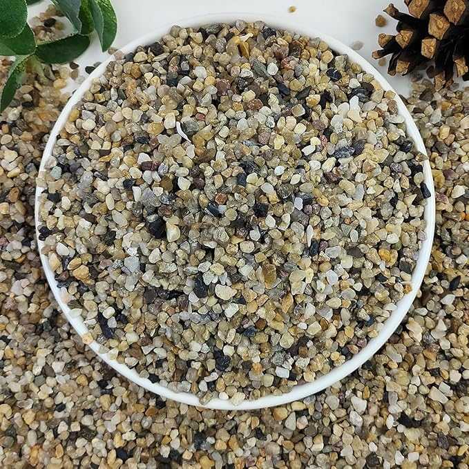 20lbs Aquarium Gravel, 1/8"(2-4mm) Natural River Rocks Succulent Cactus Pea Gravel for Plants, Fish Tank, Decorative Pebbles for Gardening, Flower Pots, Vase Fillers, Landscaping