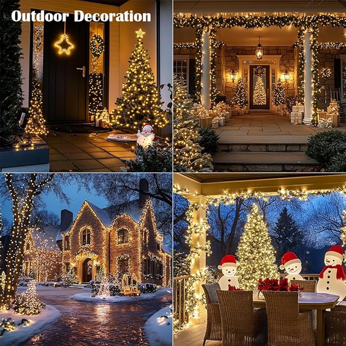 Fairy Lights Plug in,100FT 300 LEDs Waterproof Led String Lights,Twinkle Light with 8 Modes Remote for Outdoor Indoor Christmas Wedding Birthday Garden Party Decorations,Warm White