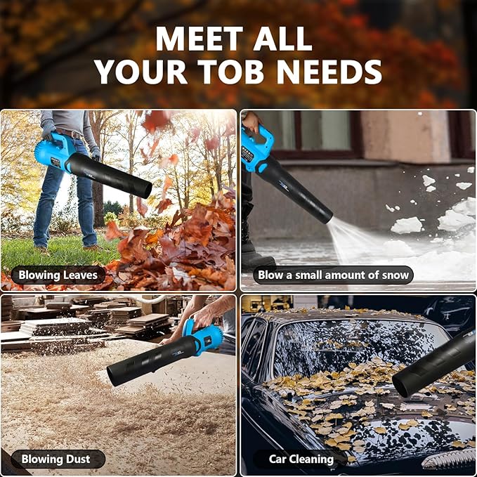 NEWONE Leaf Blower Cordless Hand Electric Leaf Blower/Leaf Vacuum,20V 5 Speed Lightweight Sweeper Vacuum with 2 Battery and Charger,Portable for Lawn Care/Dust/Pet Hair/Dust/Trash