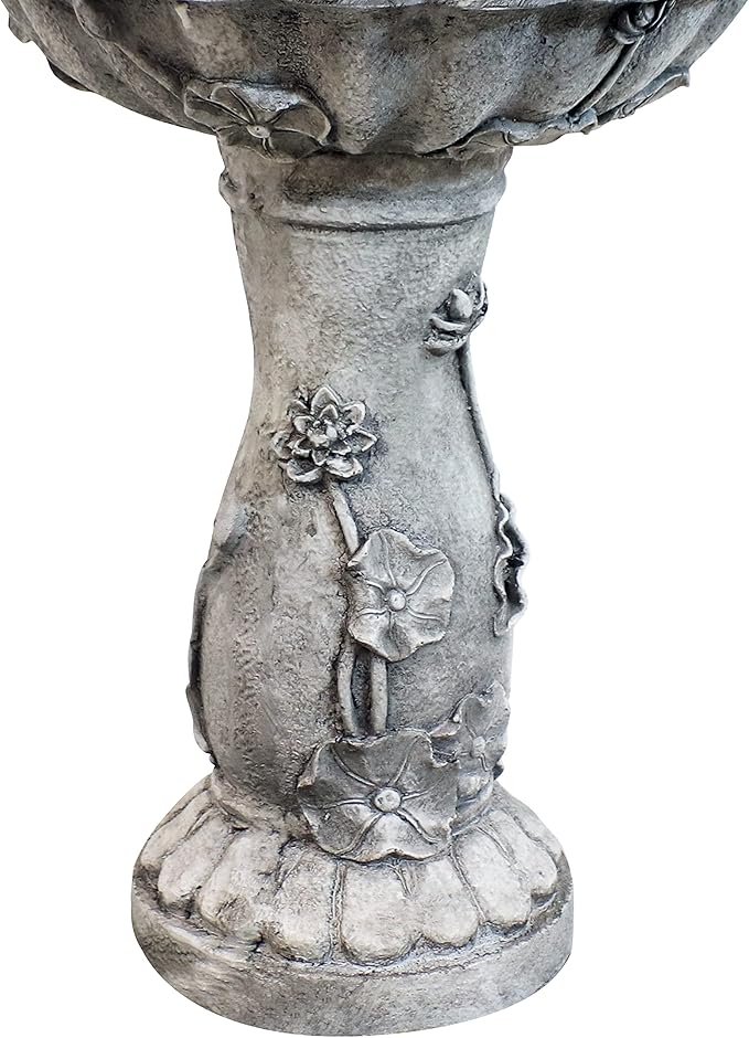 Sunnydaze Fairy Flower Solar Water Fountain - 42-Inch Outdoor Water Feature with LED Light - for Garden, Patio, Decks