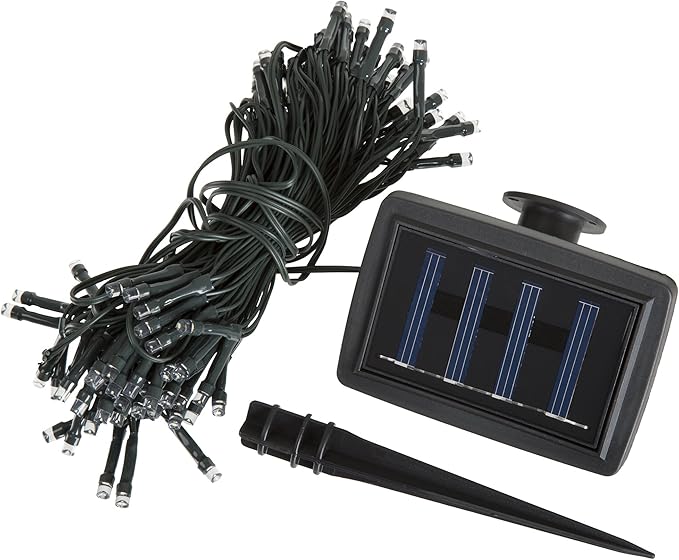 Pure Garden Solar Powered LED String Lights - 39-Foot Outdoor Lighting with 100 White Bulbs - Fairy Light with Steady or Twinkle Mode