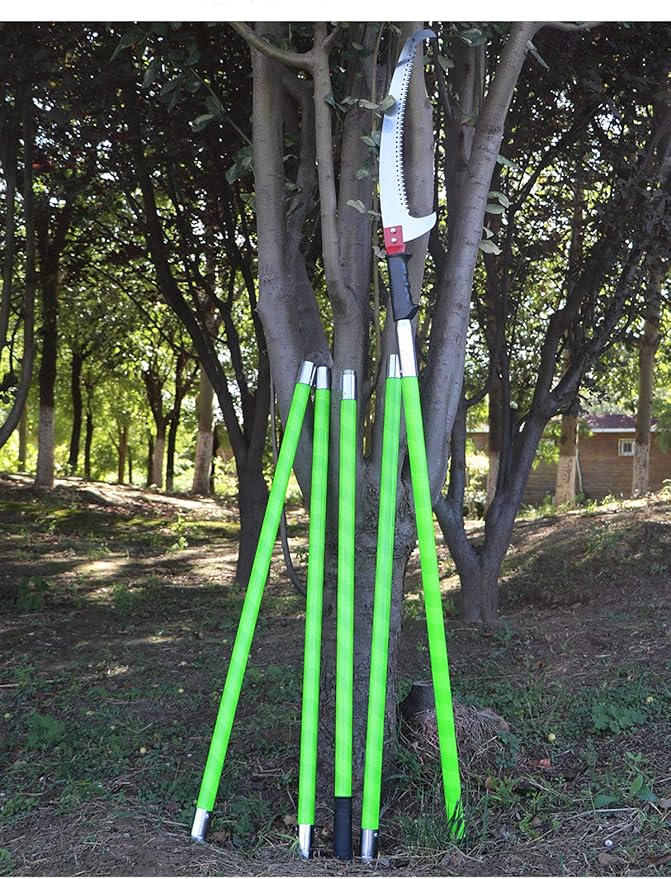 Manual Pole Saw 26 Foot Extendable with 2-Foot Saw Blade, 23.23 inch Mn Steel Tree Saw Tree Pole Pruner for Pruning and Trimming Branches and Leaves
