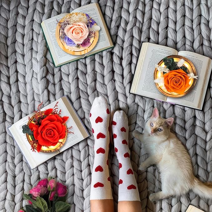 Forever Roses Flowers Gifts, Gifts for Mom, Birthday Gifts for Women, Preserved Flowers Fresh Bouquet, Flowers for Delivery Prime, Valentines, Mothers, Christmas, With LED Light Battery Included