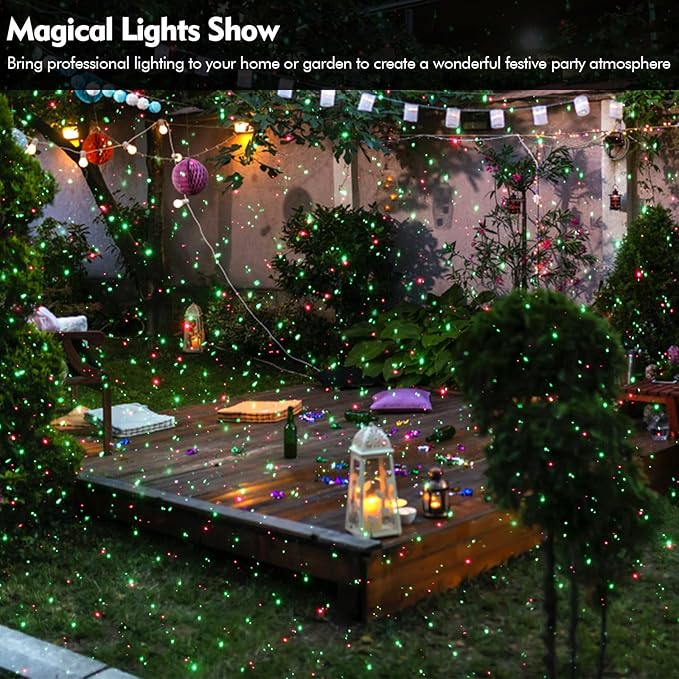 Outdoor Christmas Laser Lights Star Projector, Garden Laser Light with Moving Firefly for Outdoor, Indoor, Christmas, Holiday