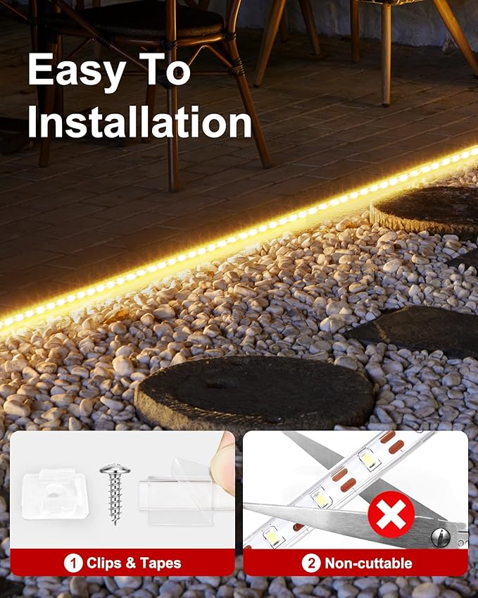 LUHLEE Solar LED Strip Lights Outdoor,Brighter 600 LED 32.8FT Solar String Lights Outdoor with Remote,8 Lighting Modes Auto ON/Off Rope Lights for Outside,Deck,Steps,Christmas Decor Lighting