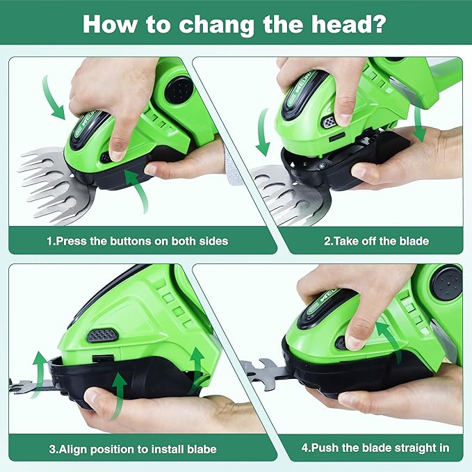 21V Electric Cordless Hedge Trimmers & Grass Trimmer-2 in 1 Handheld Bush Trimmer Cordless Grass Shears Grass Cutter, Shrubbery Trimmer Hedge Shear with Battery and Charger Included