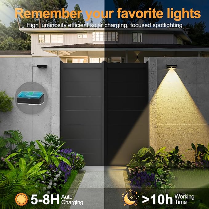 Solar Fence Lights,Fence Lights Solar Powered Waterproof IP65 Multicolor Led 12 Fixed Colors &RGB Color Changing for Pool, Deck, Patio, Porch, Stairs, Holiday (12)