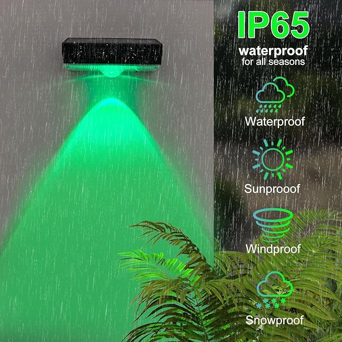 Solar Fence Lights,Fence Lights Solar Powered Waterproof IP65 Multicolor Led 12 Fixed Colors &RGB Color Changing for Pool, Deck, Patio, Porch, Stairs, Holiday (12)