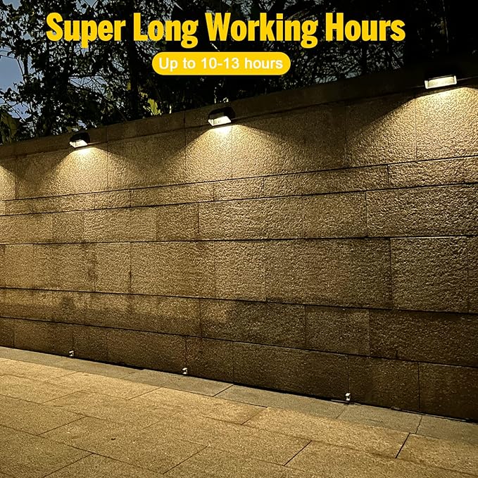 Brighter Solar Fence Lights 4 Pack, RGB 8 Colors, Dusk to Dawn Deck Light, Fence Solar Lights Outdoor IP65 Waterproof, Solar Outdoor Lights for Backyard/Railing/Wall/Step/Patio