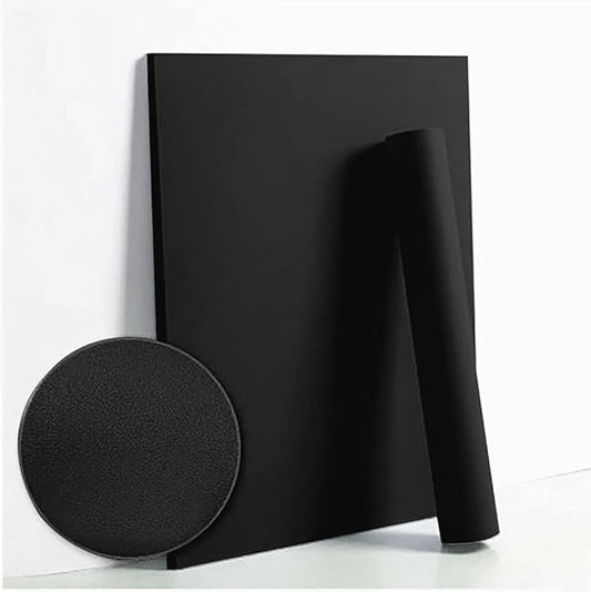 Dimoon 236''x17.7'' Black Peel and Stick Wallpaper Contact Paper Modern Self Adhesive Wall Paper Removable Renter Friendly Textured Solid Color Shelf Cabinet Vinyl Roll (236''x17.7'',Black)