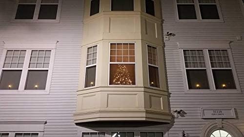 DRomance 9" Flameless Window Taper Candles Battery Operated with 8-Key Remote and Timer, 8 Pack White Christmas Holdiay Window Candles with Gold Holders, Suction Cups and AA Batteries Included