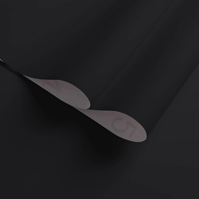 Dimoon 394''x15.7'' Black Skin Peel and Stick Wallpaper Contact Paper Modern Self Adhesive Wall Paper Removable Renter Friendly Textured Solid Color Cabinet Vinyl Roll (394''x15.7'',Black Skin)