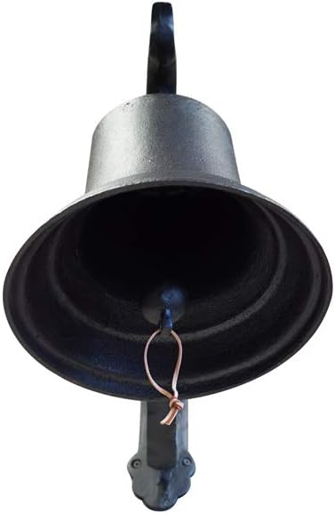 NACH Rustic Cast Iron Doorbell, Small Door Bells for Homes, Dinner Bell, Small Bell, Kitchen Door Bell, Antique Black Doorbell, 8.5x5x6.5 Inches, JS-90-091