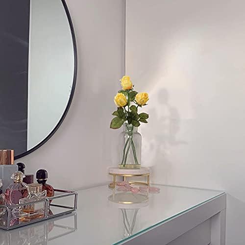 Artificial Realistic Roses Yellow Flowers 24" Real Touch Silk Roses Bouquet Long Stems Rose for Flower Arrangement Fake Roses Decor for Home Party Wedding Table Centerpieces Roses Realistic - 5 Pcs