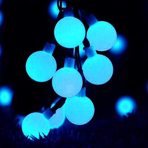 Globe Ball Fairy Lights, 50 LEDs 23ft/7M Solar Led Globe String Lights Waterproof with Two Lighting Modes for Garden Outdoor Party Christmas Decoration (Blue)