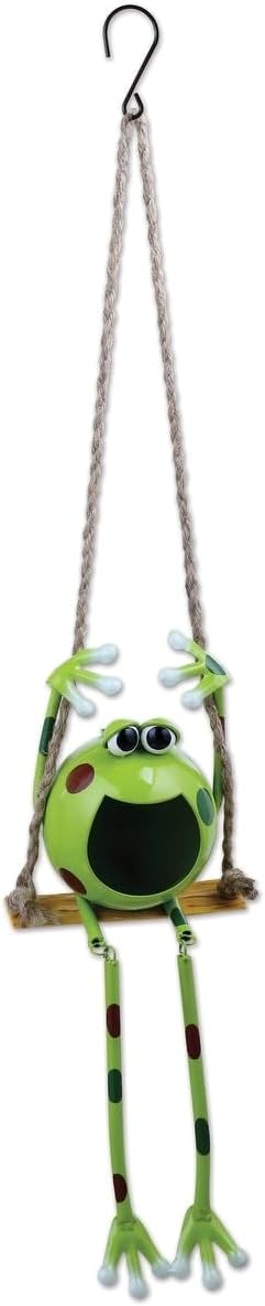 Sunset Vista Designs MF063 Swinging Froggy Hanging Buddy, Solar Powered Light