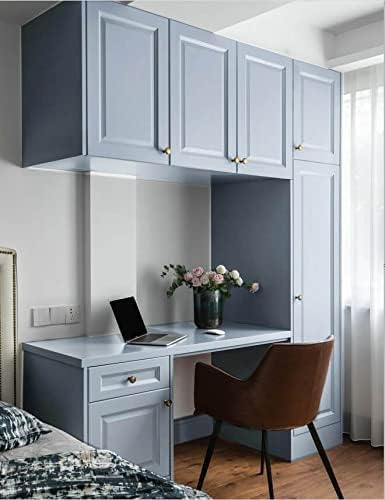 Dimoon 236''x17.7'' Blue Peel and Stick Wallpaper Contact Paper Modern Self Adhesive Wall Paper Removable Renter Friendly Textured Solid Color Shelf Cabinet Vinyl Roll (236''x17.7'',Light Grey Blue)